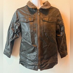 Hawke & Co Adventure Legends Brown Kids Jacket with Faux Fur Trim Size 7